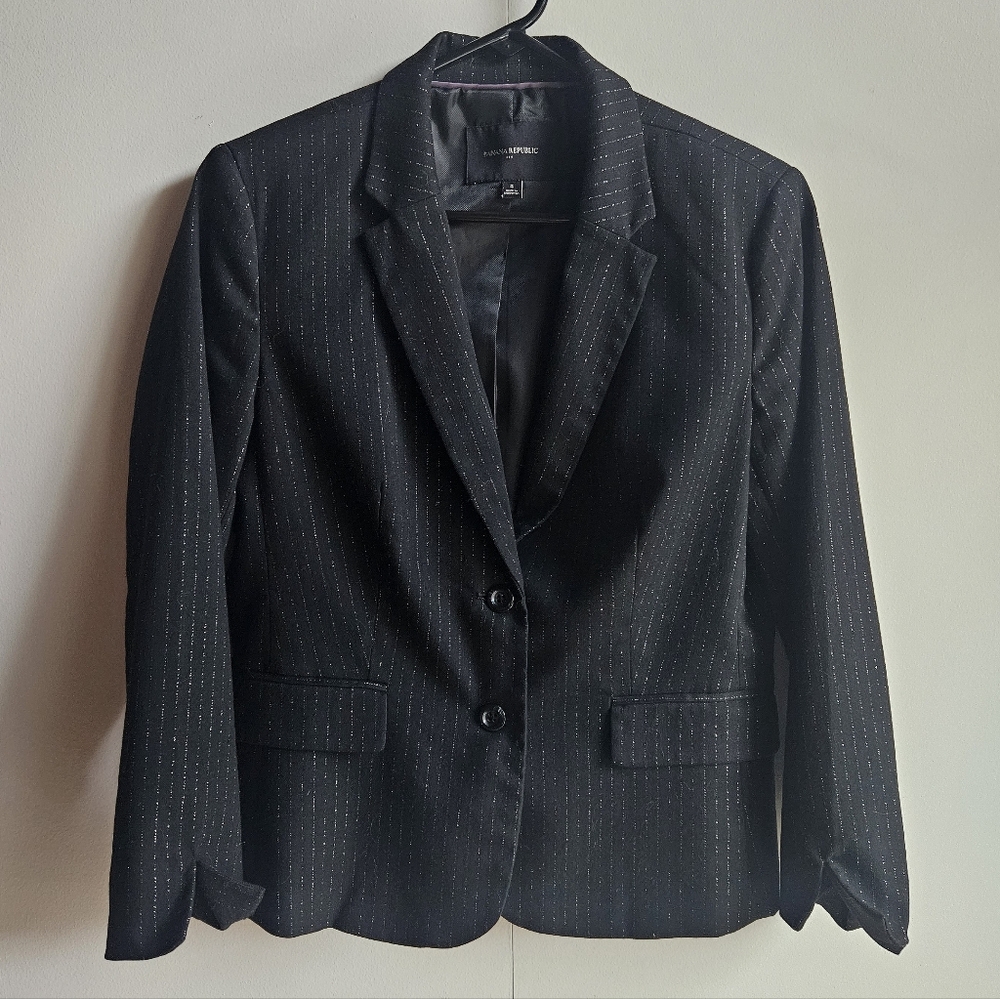 Banana Republic Holiday Lux Pinstripe Blazer in Women's 8